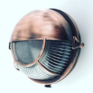 Mosazné industriální vintage světlo CABIN s pokovením v antické mědi